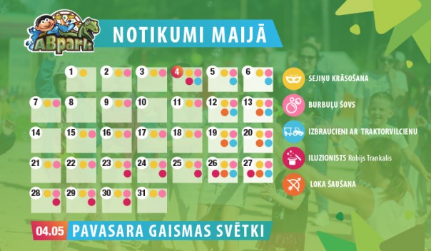 ABpark maijā plānotie pasākumi un jaunās atrakcijas