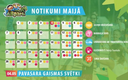 ABpark maijā plānotie pasākumi un jaunās atrakcijas