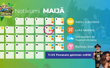 Jaunās atrakcijas un papildus notikumi maija mēnesī