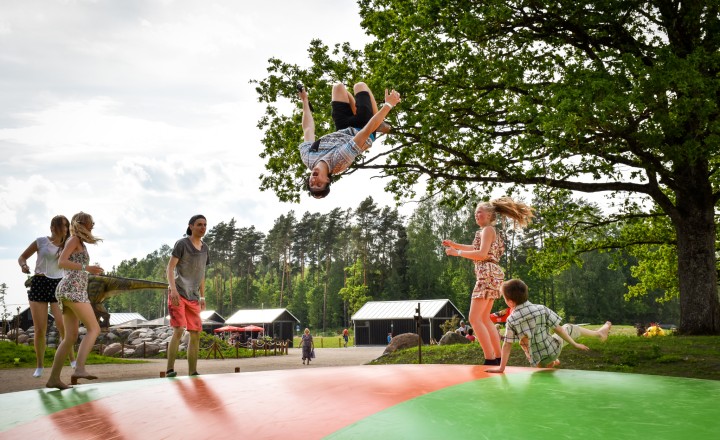 Inflatable jumping pillow