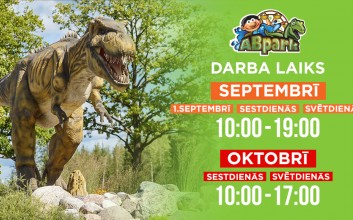 ABpark darba laiks 2020. gada septembrī un oktobrī