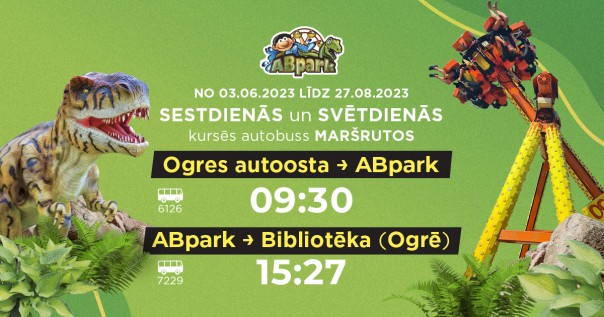 Autobusa kursēšana no Ogres uz ABpark 2023. gada sezonā