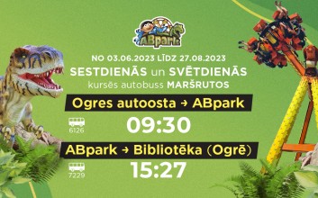 Bus service from Ogre to ABpark in the 2023 season