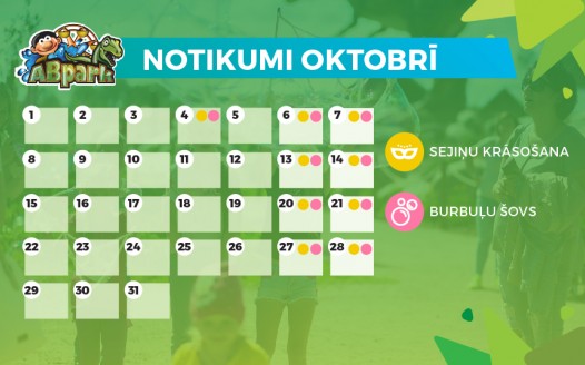 ABpark plānotie pasākumi oktobra mēnesī