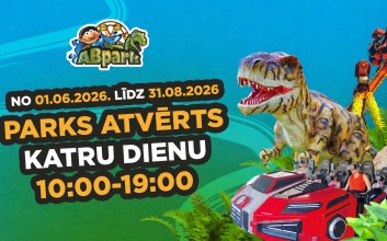 ABpark 01.06.26 - 31.08.26 atvērts katru dienu!