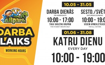 ABpark darba laiks 2025. gada maijā un skolēnu ekskursijas