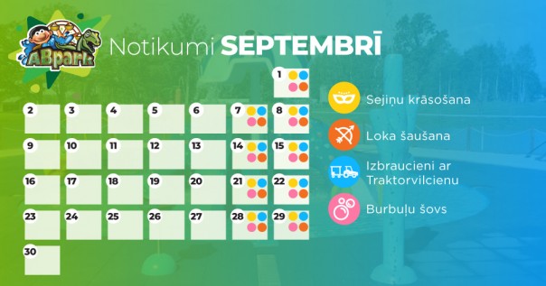 ABpark papildus notikumi septembra mēnesī