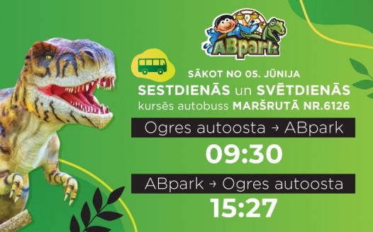 Bus timetable from Ogre to ABpark in the 2021 season