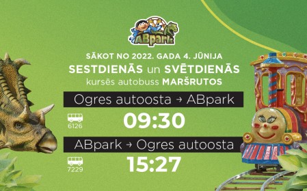 Autobusa kursēšana no Ogres uz ABpark 2022. gada sezonā