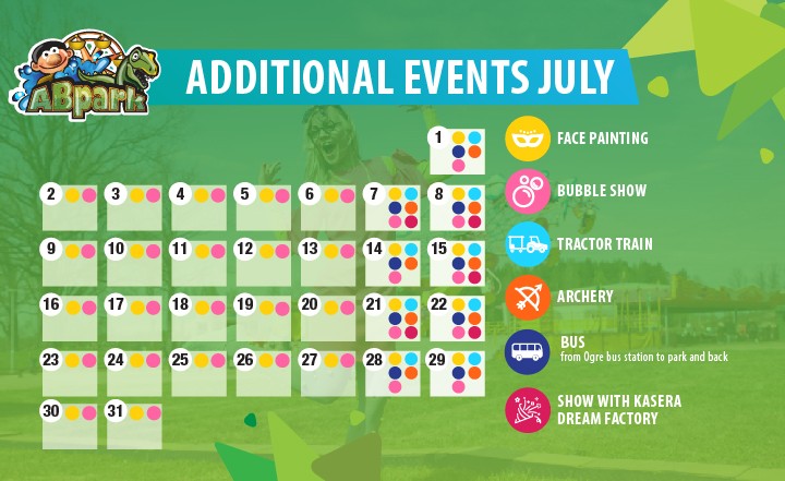 ABpark Planned Events and Bus Timetable in July