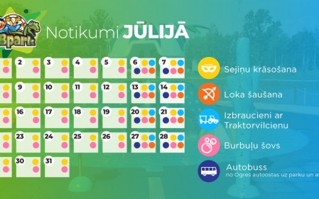 ABpark papildus notikumi jūlija mēnesī
