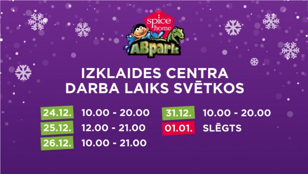 ABpark Spice Home darba laiks svētkos