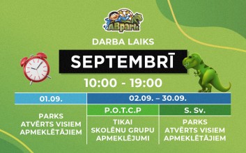ABpark darba laiks 2022. gada rudenī un pieteikšanās skolēnu ekskursijām