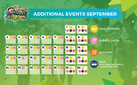 ABpark Planned Events and Bus Timetable in September 2018