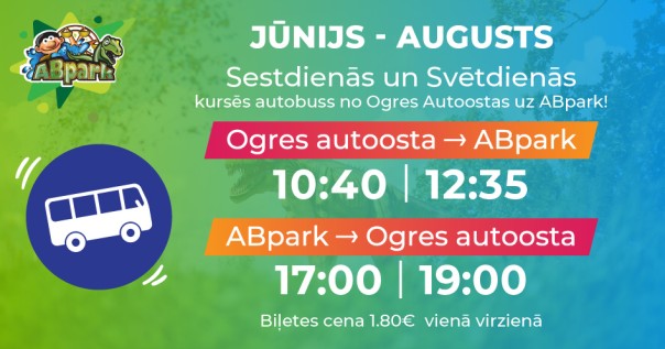 Autobusa kursēšanas grafiks Jūnijs - Augusts 2019