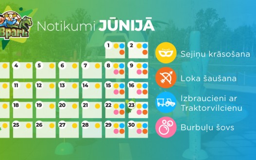 Jaunās atrakcijas un papildus notikumi jūnija mēnesī