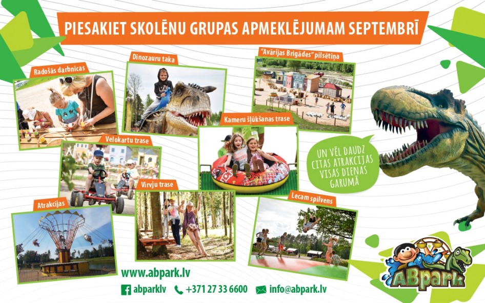 ABpark izsludina grupu rezervāciju septembra mēnesim!