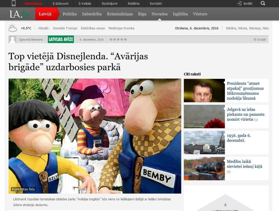 Latvijas avīze - “Avārijas brigāde” uzdarbosies parkā