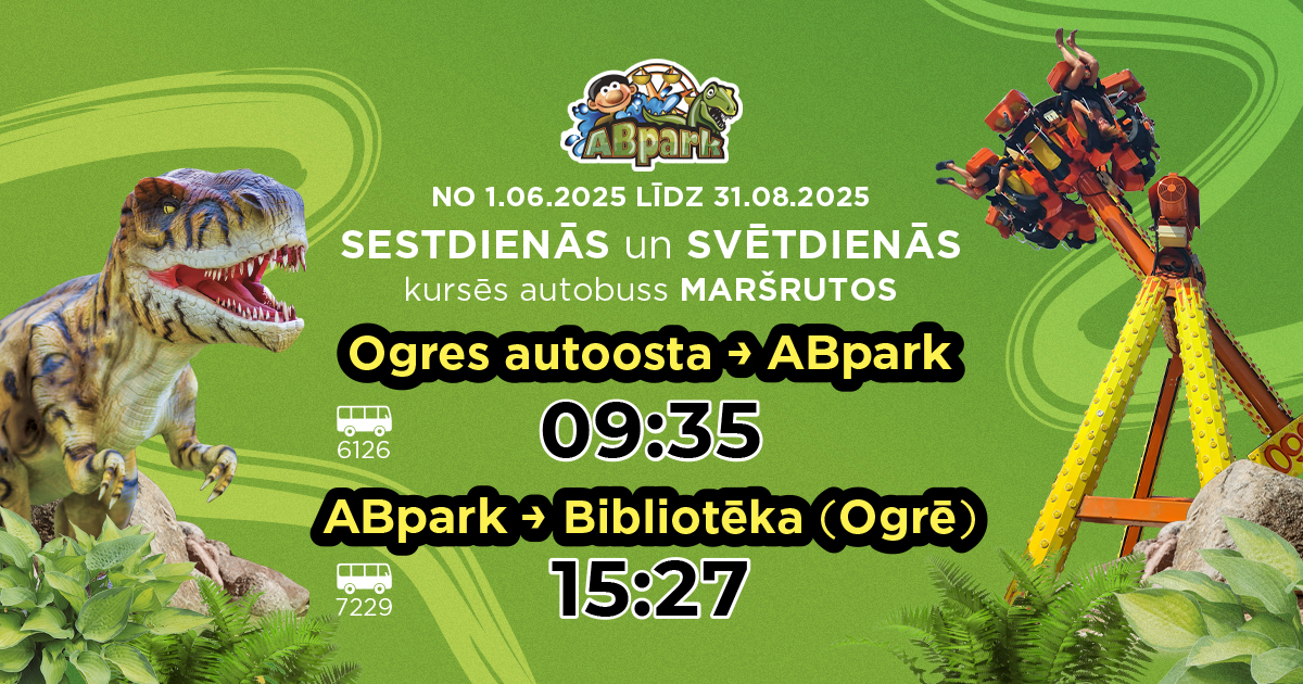Bus service from Ogre to ABpark in the 2025 season
